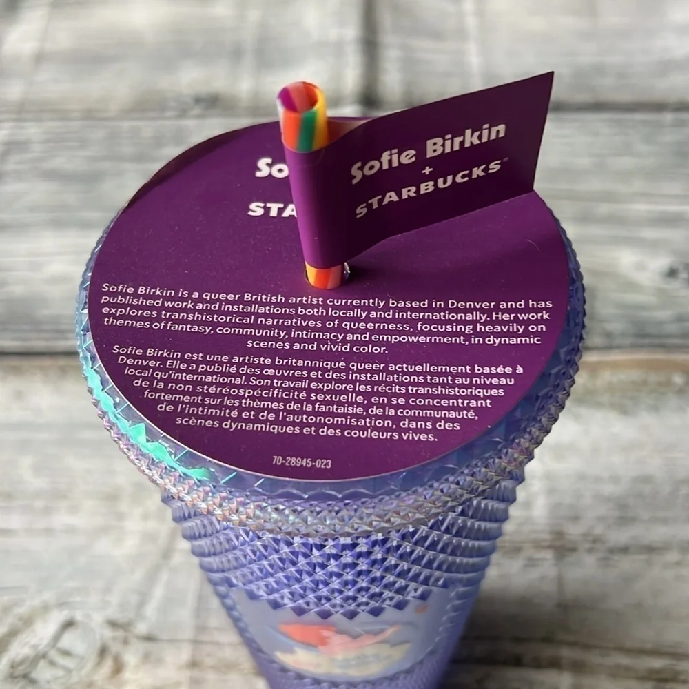 Starbucks 2024 Sofie Birkin Rainbow Pride Bling Studded Venti 24 oz Cold Cup